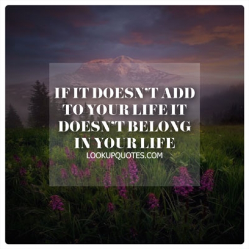 If It Doesn't Add to Your Life It Doesn't Belong in Your Life quote